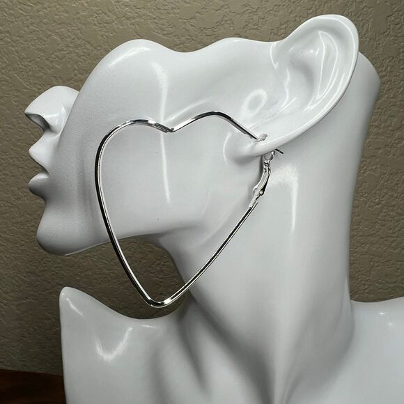 Earrings Silver color deco Design Hoop Trendy Deco 3 Earrings set pinup chicano - Picture 4 of 14